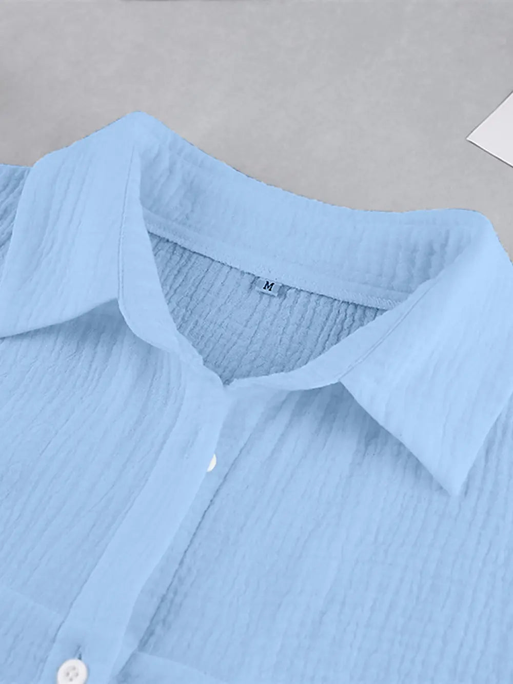 Texture Button Up Long Sleeve Shirt and Pants Set - CHIC TB