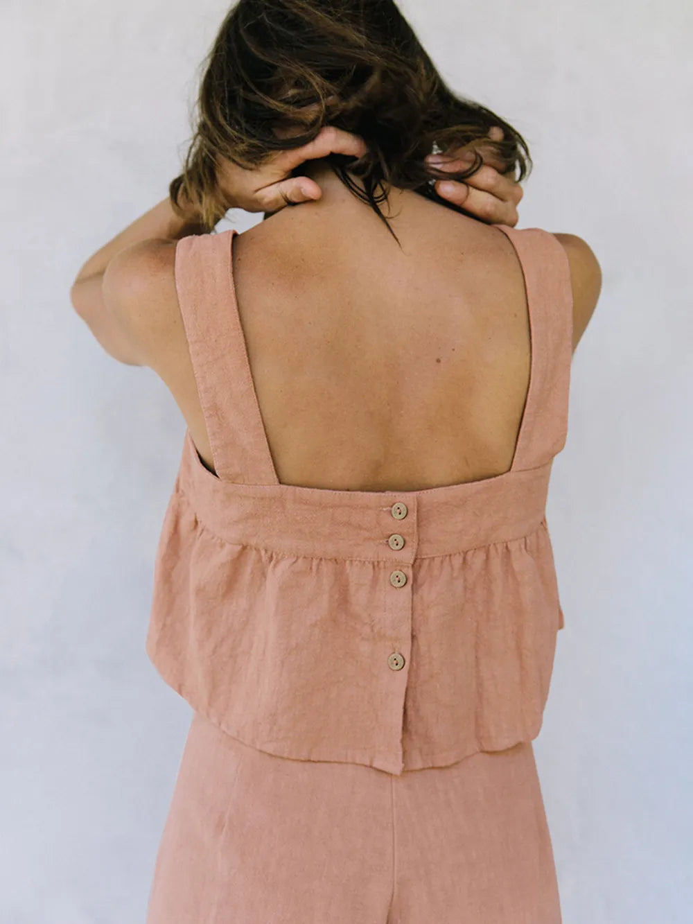 Square Neck Wide Strap Top and Pants Set - CHIC TB