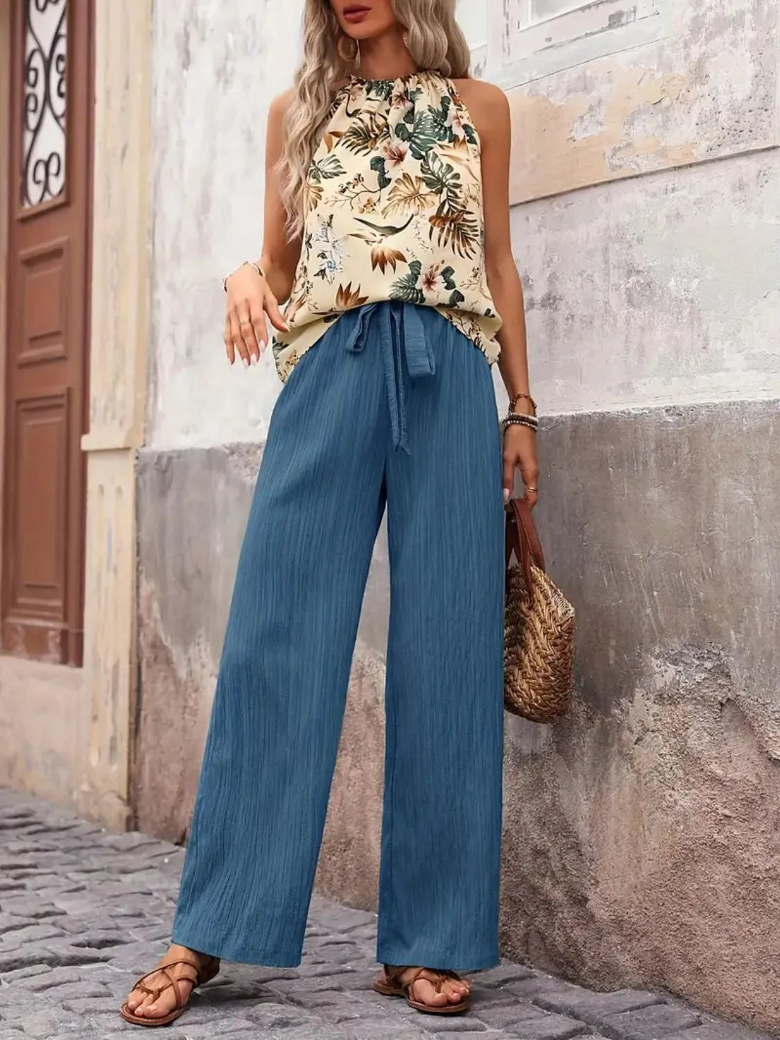 Tank Top and Wide Leg Pants Set - CHIC TB