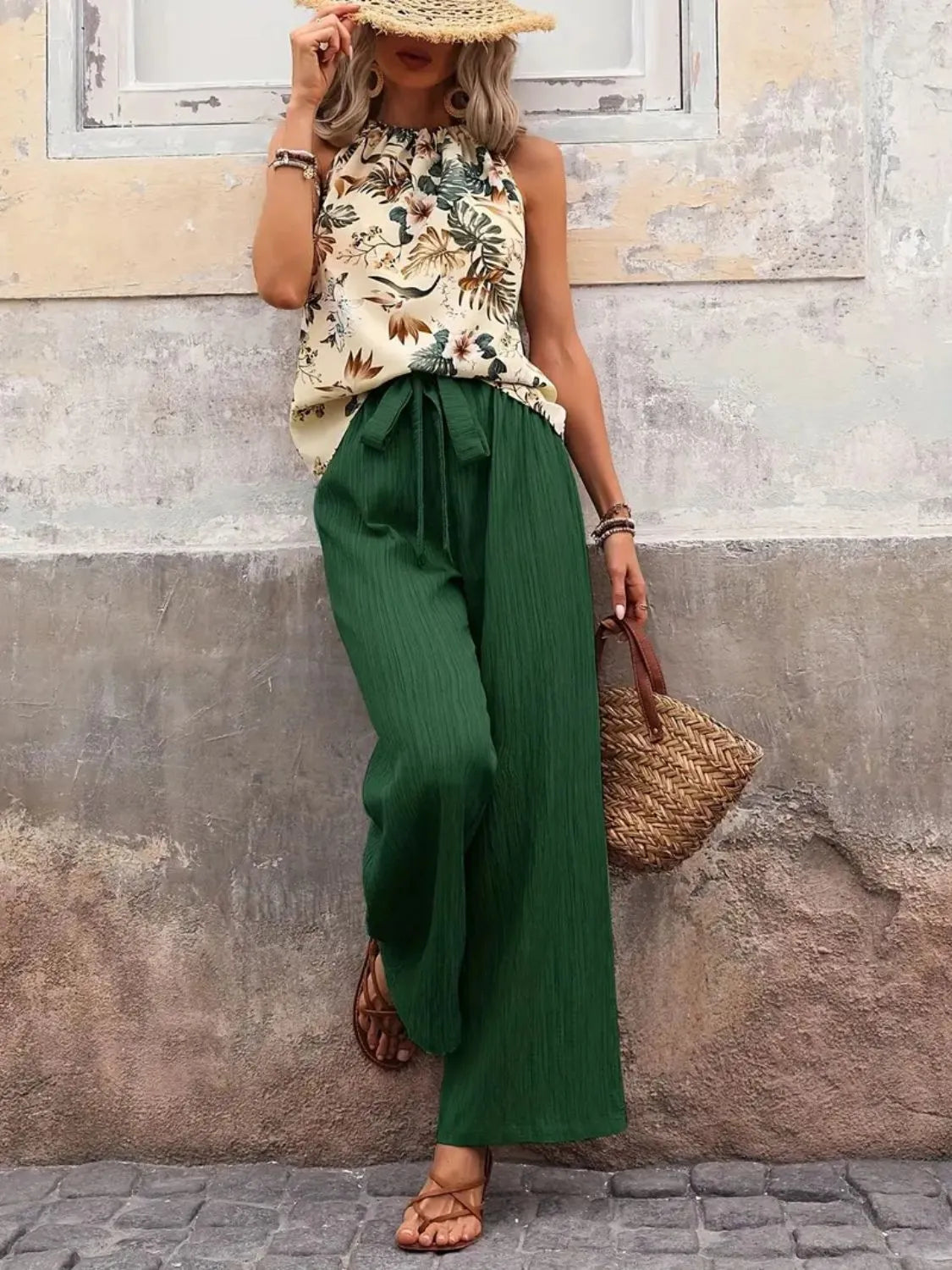 Tank Top and Wide Leg Pants Set - CHIC TB