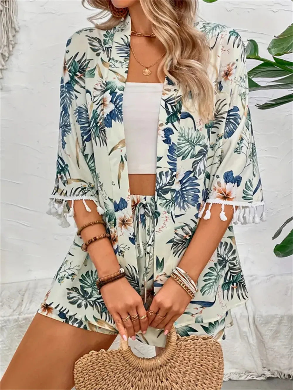 Printed Half Sleeve Top and Shorts Set - CHIC TB