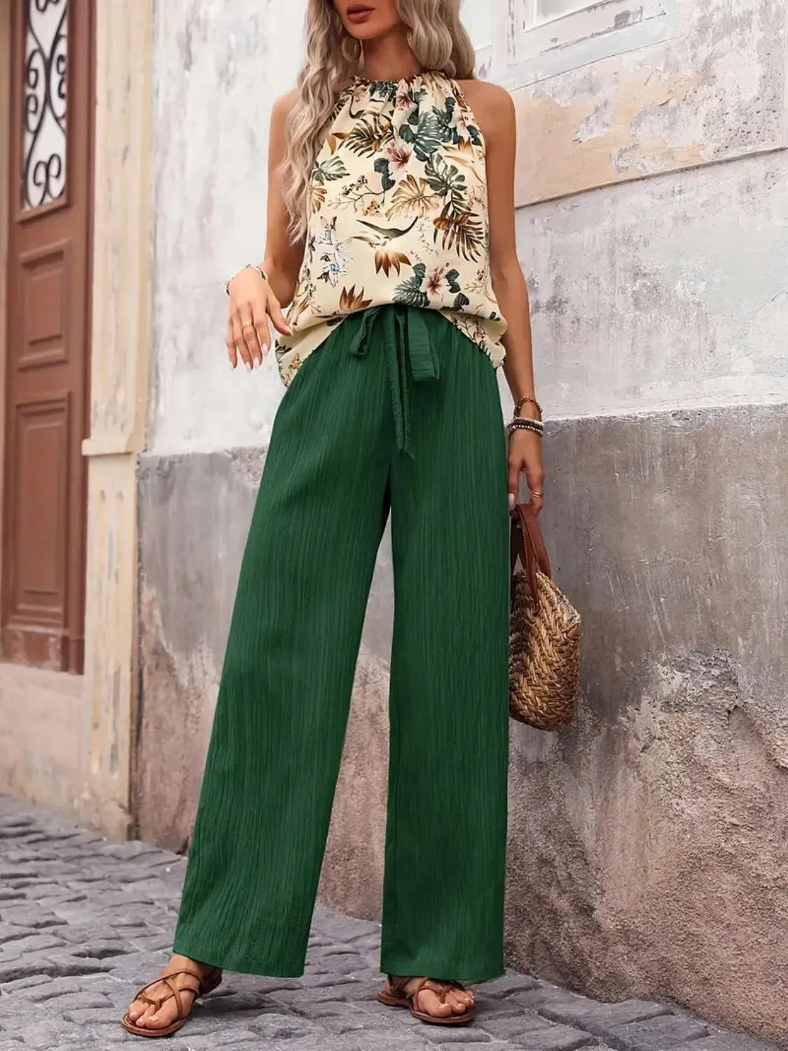 Tank Top and Wide Leg Pants Set - CHIC TB