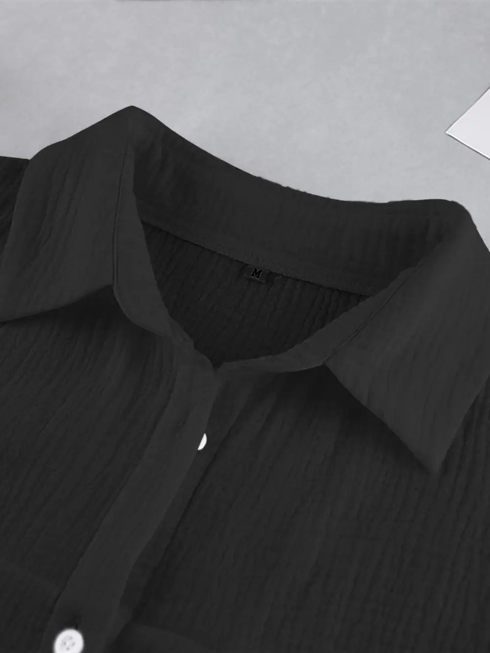Texture Button Up Long Sleeve Shirt and Pants Set - CHIC TB