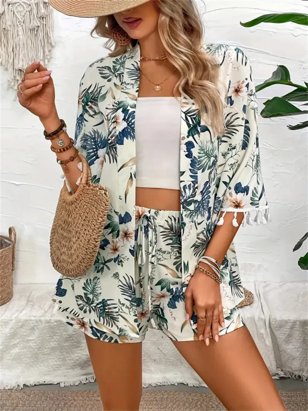 Printed Half Sleeve Top and Shorts Set - CHIC TB