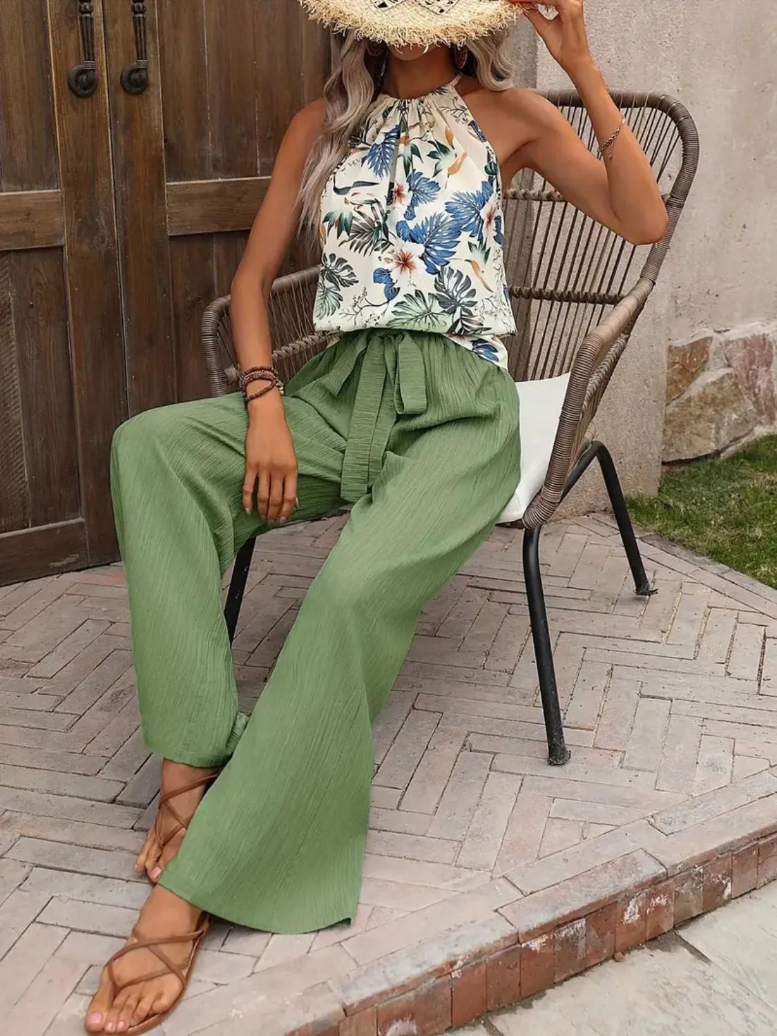 Tank Top and Wide Leg Pants Set - CHIC TB