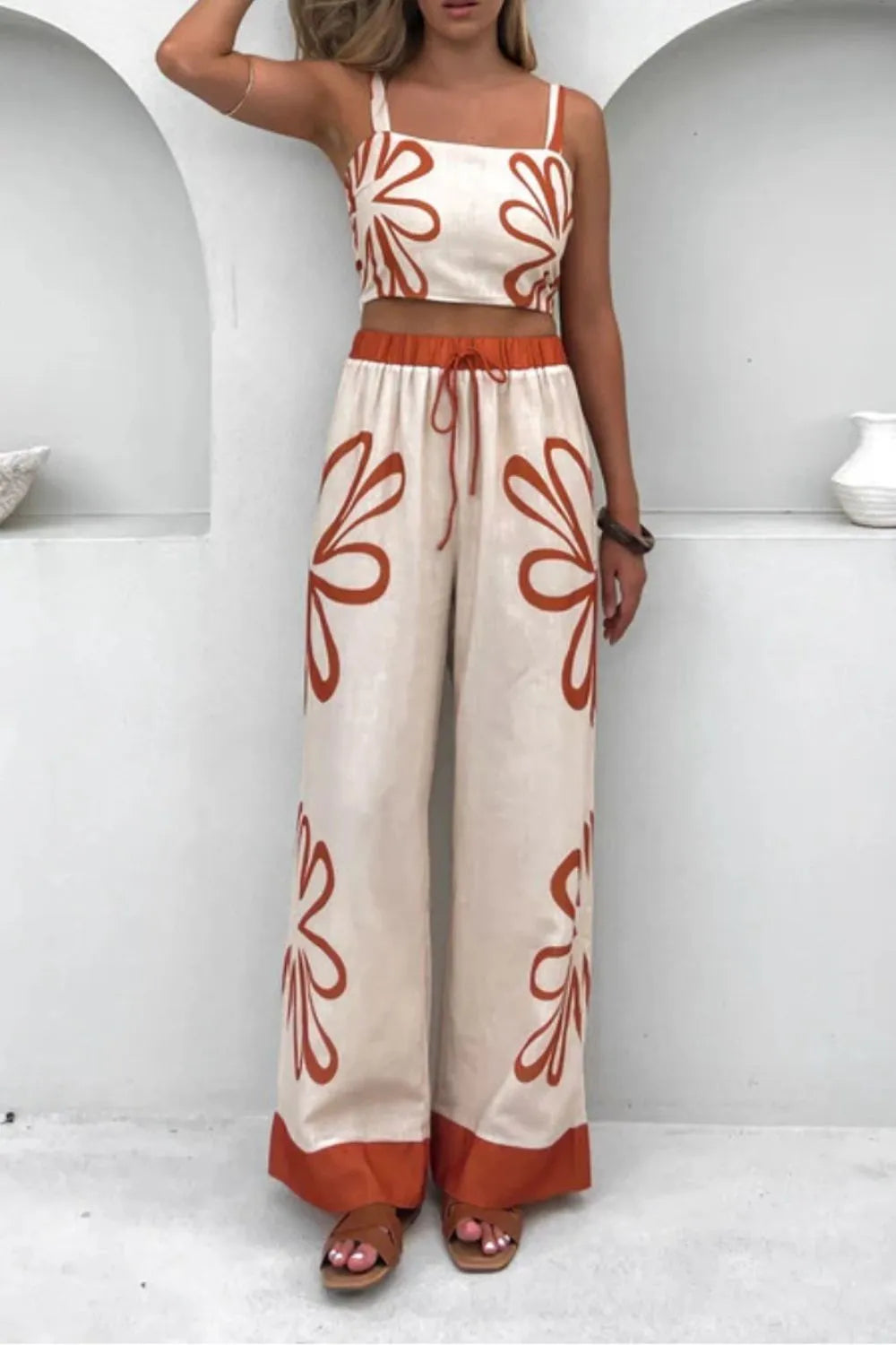 Square Neck Cami and Pants Set WOMEN - CHIC TB
