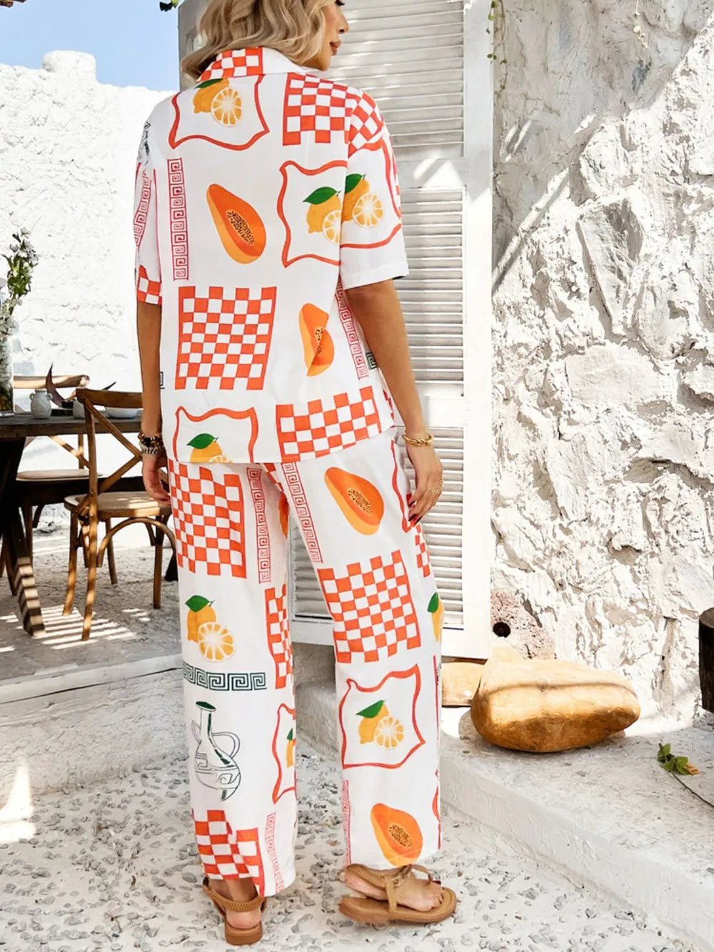 Half Sleeve Top and Pants Set - CHIC TB