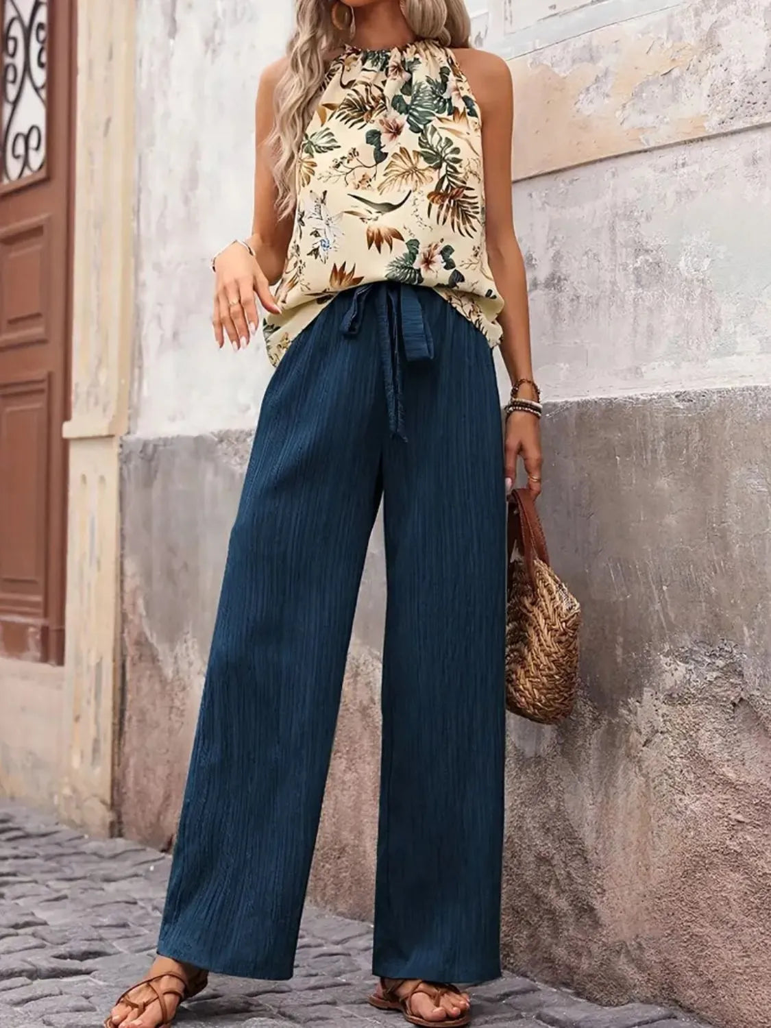 Tank Top and Wide Leg Pants Set - CHIC TB
