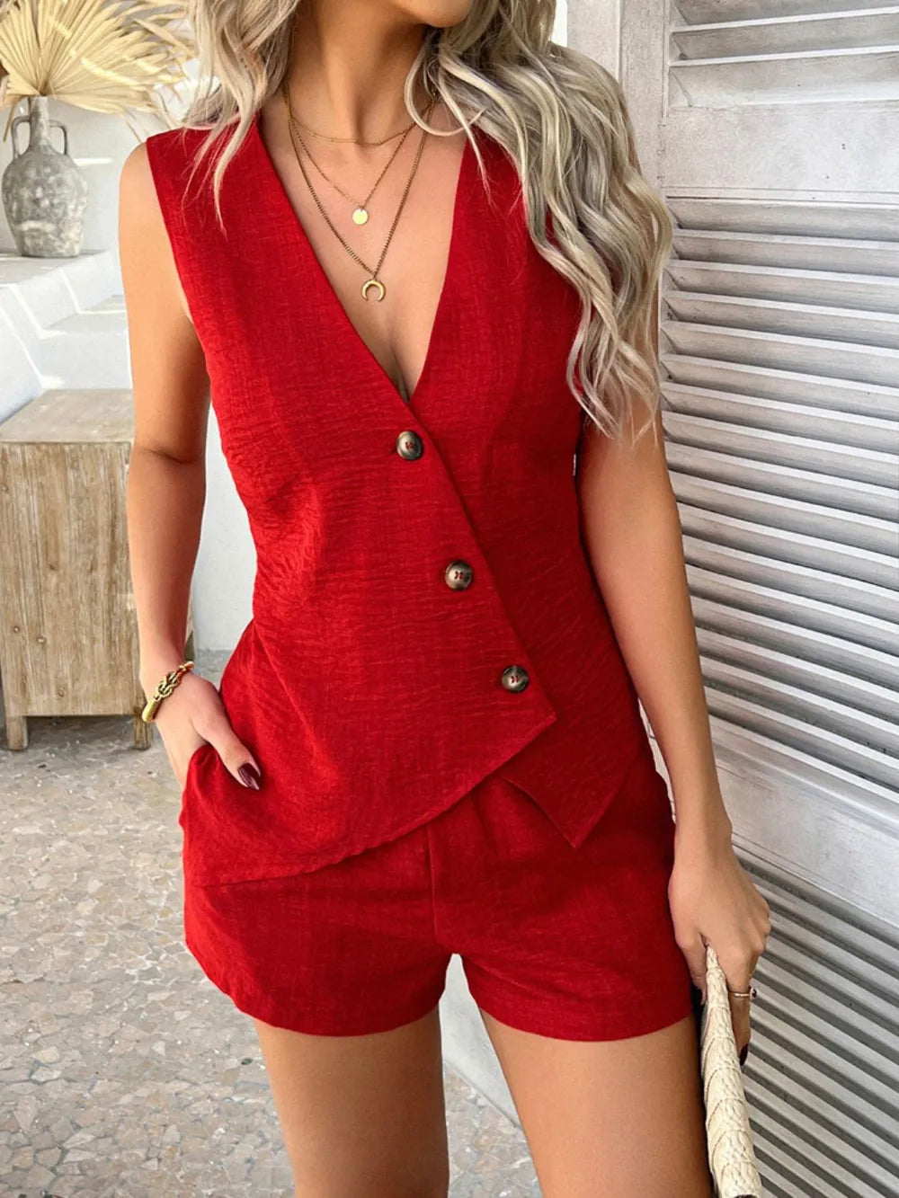 Sleeveless Top and Shorts Set - CHIC TB