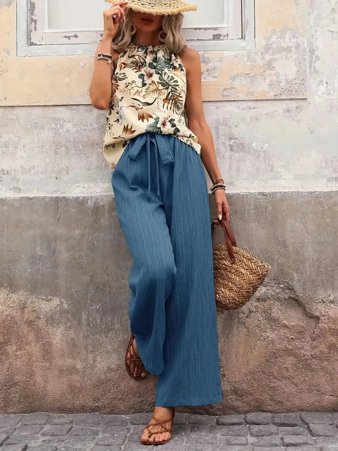Tank Top and Wide Leg Pants Set - CHIC TB