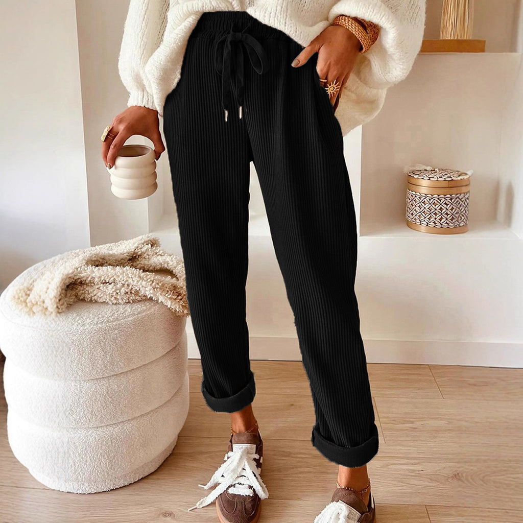 Women's New Fashion Casual Pants, Solid Color Wide Leg Pants for Women