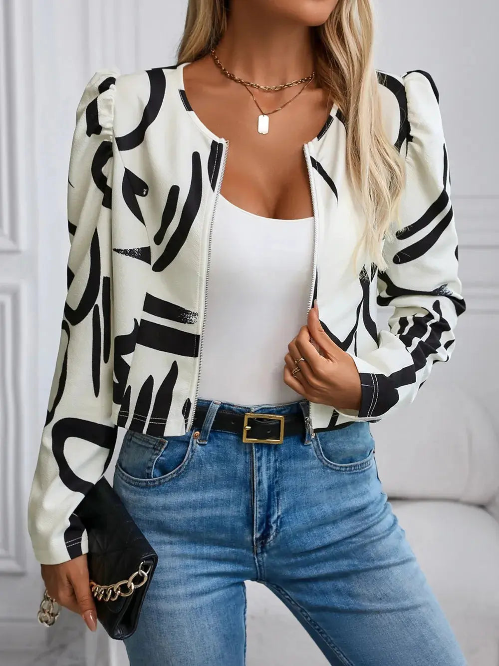 Zip Up Long Sleeve Jacket.