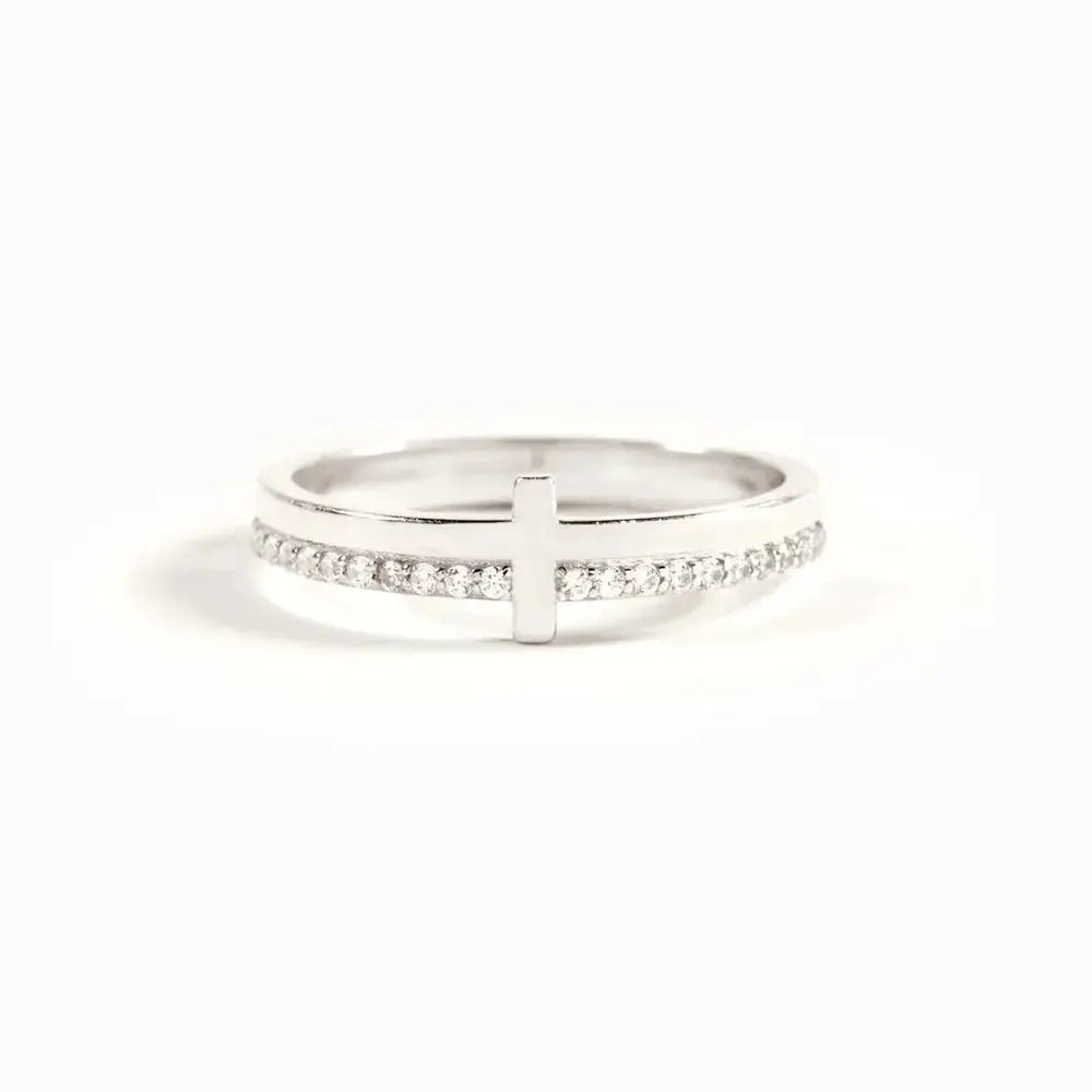 925 Sterling Silver Cross Ring.