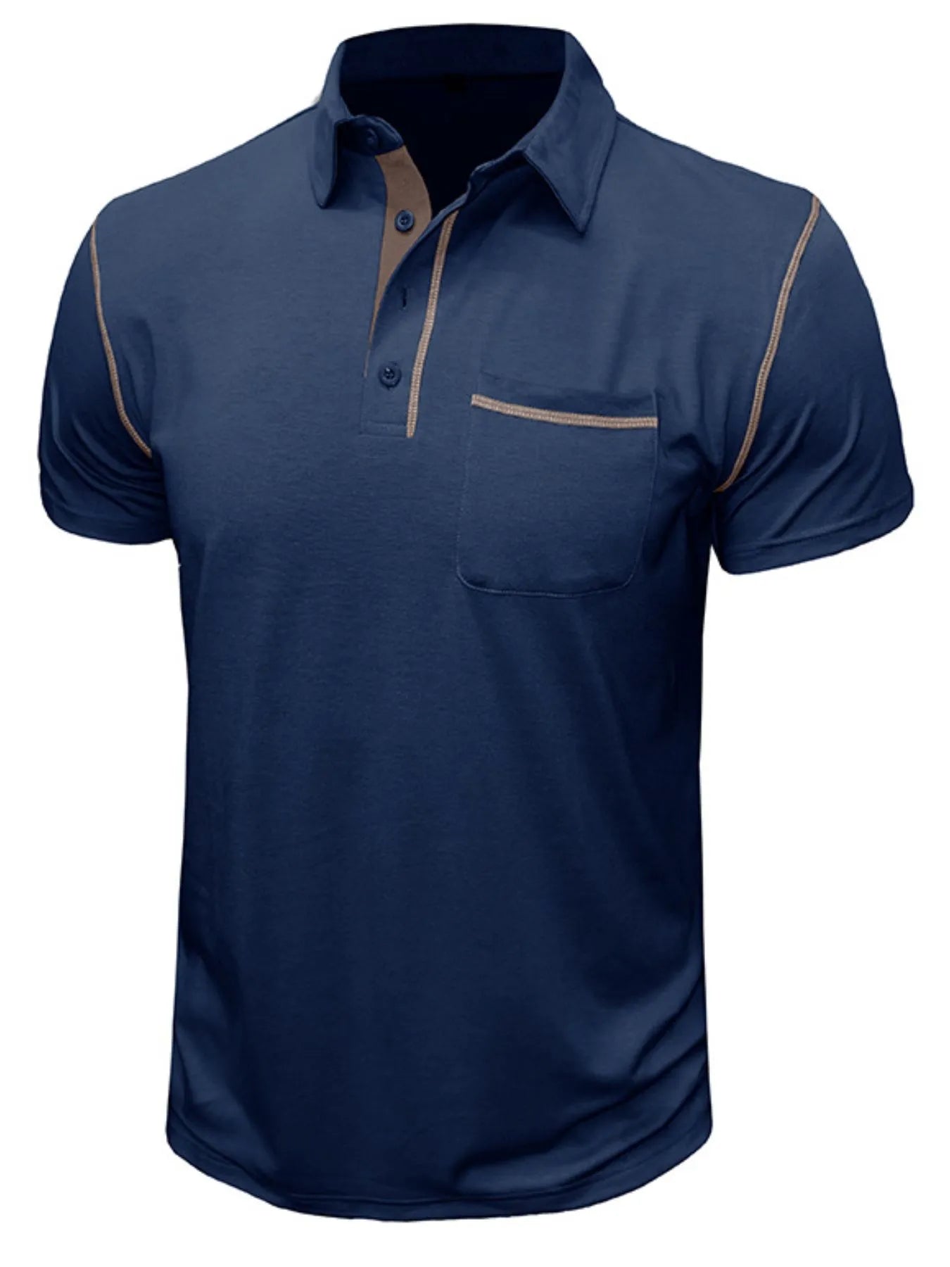 Men's Classic Polo Shirt with Contrast Stitching.