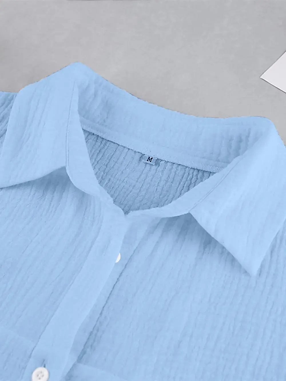 Texture Button Up Long Sleeve Shirt and Pants Set.