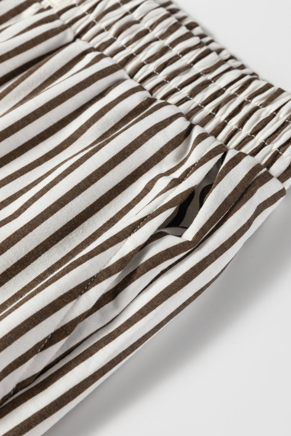 Brown Stripe Elastic High Waist Pocketed Loose Pants Dear-Lover Dropshipping