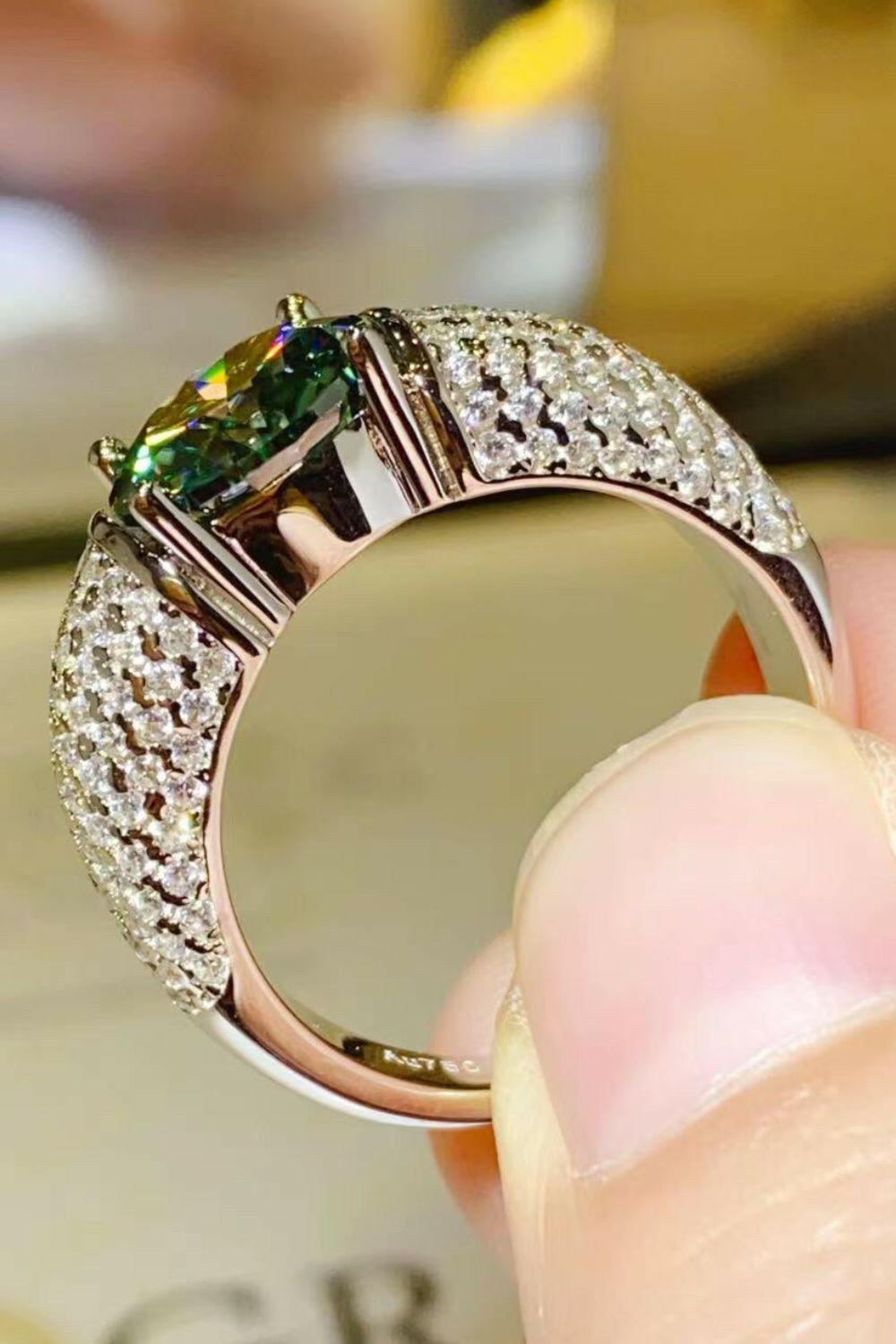 3 Carat Moissanite Side Stone Ring.