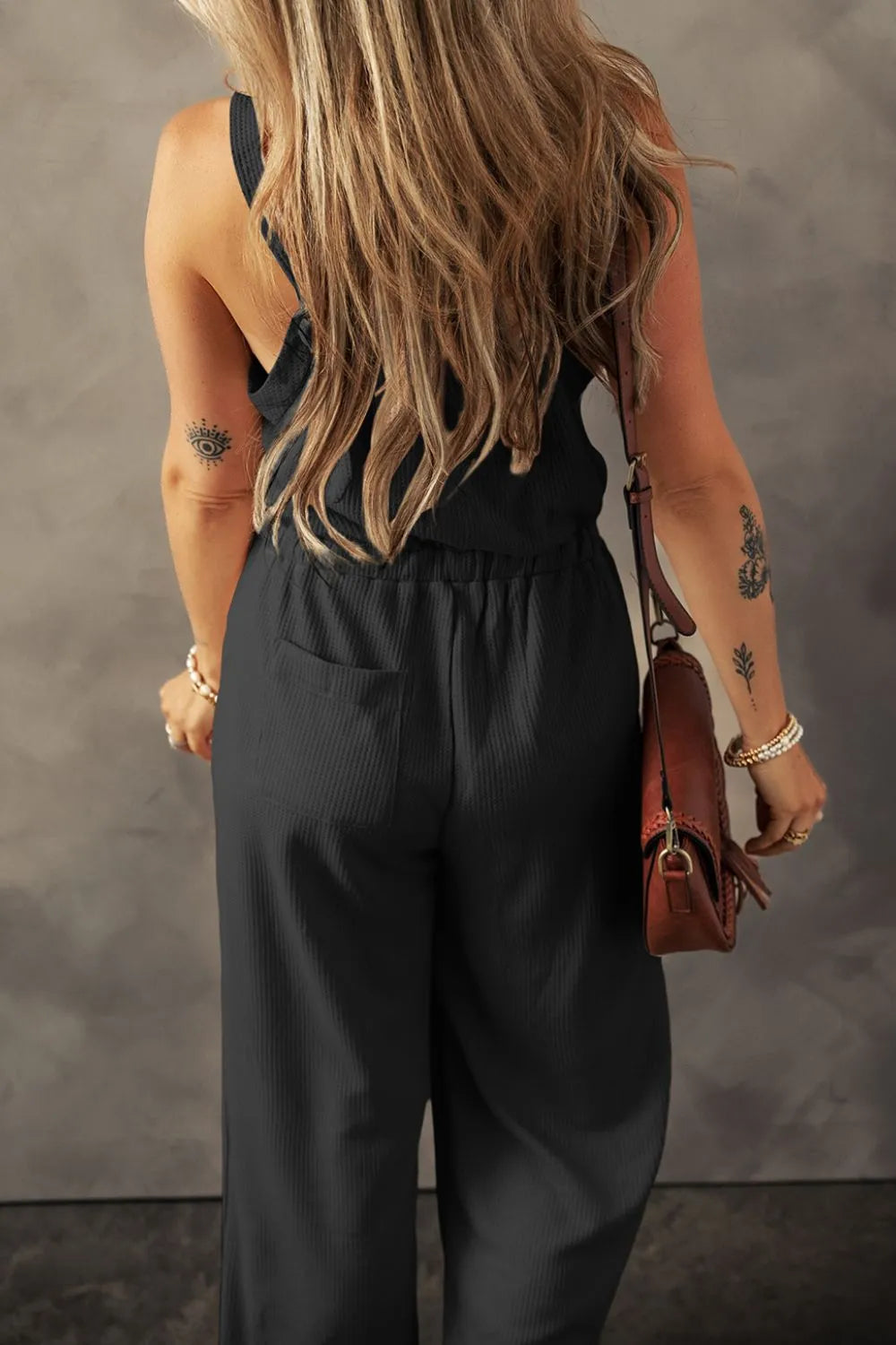 Straps Button Jumpsuit.