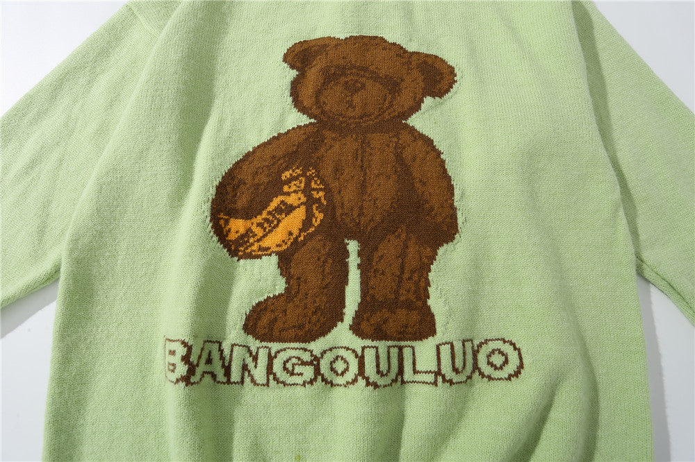 Little Bear Jacquard Knitted Shirt