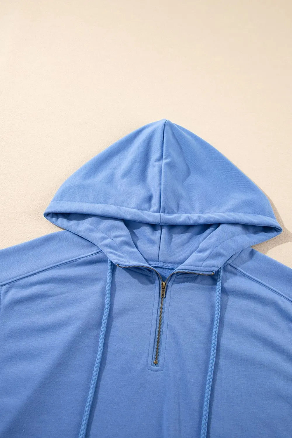 Drawstring Zipped Short Sleeve Hoodie and Shorts Set.