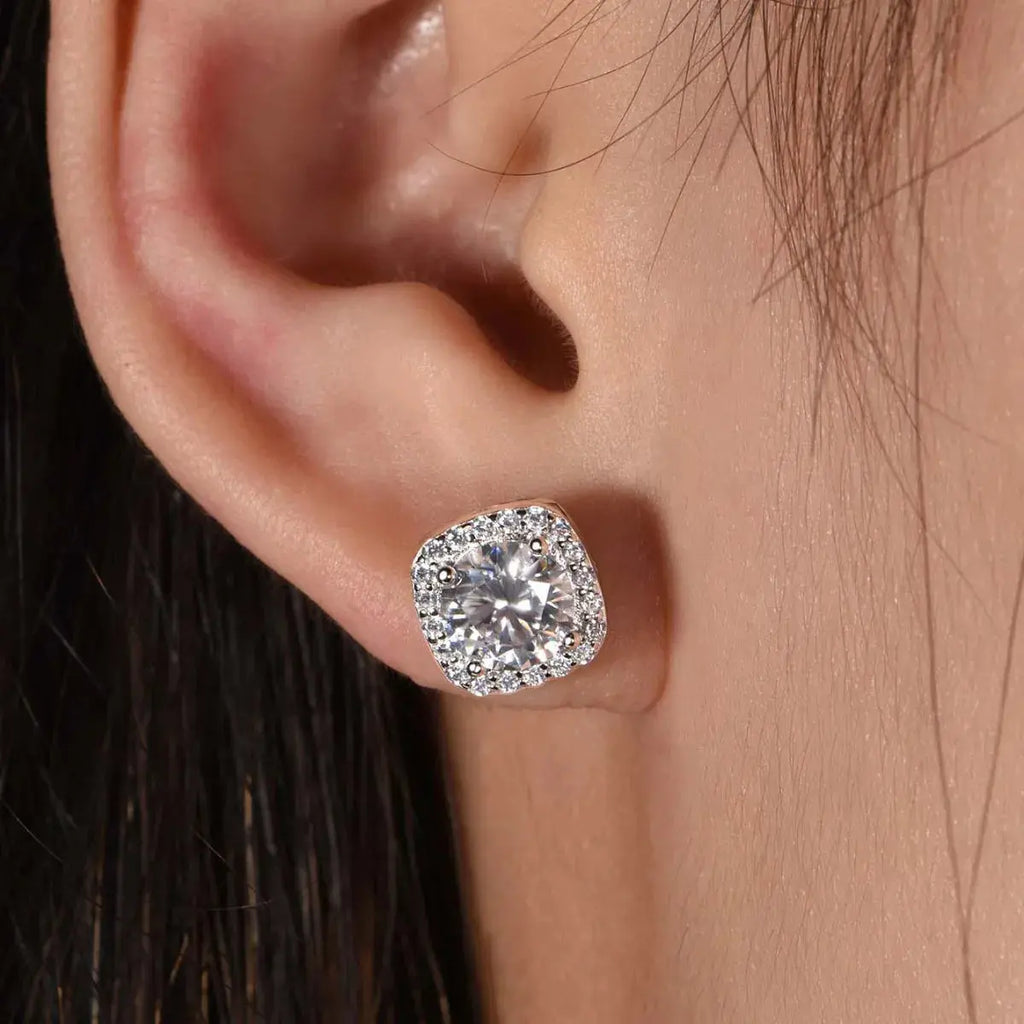 2.4 Carat Moissanite Stud Earrings.