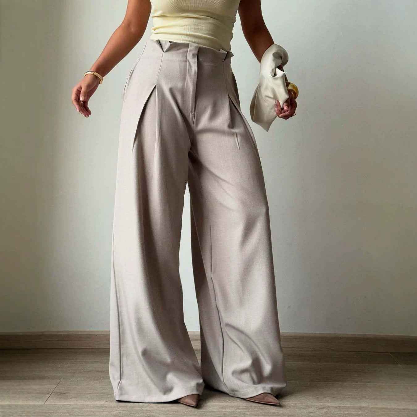 Womens Casual Draping Bottoming Trousers