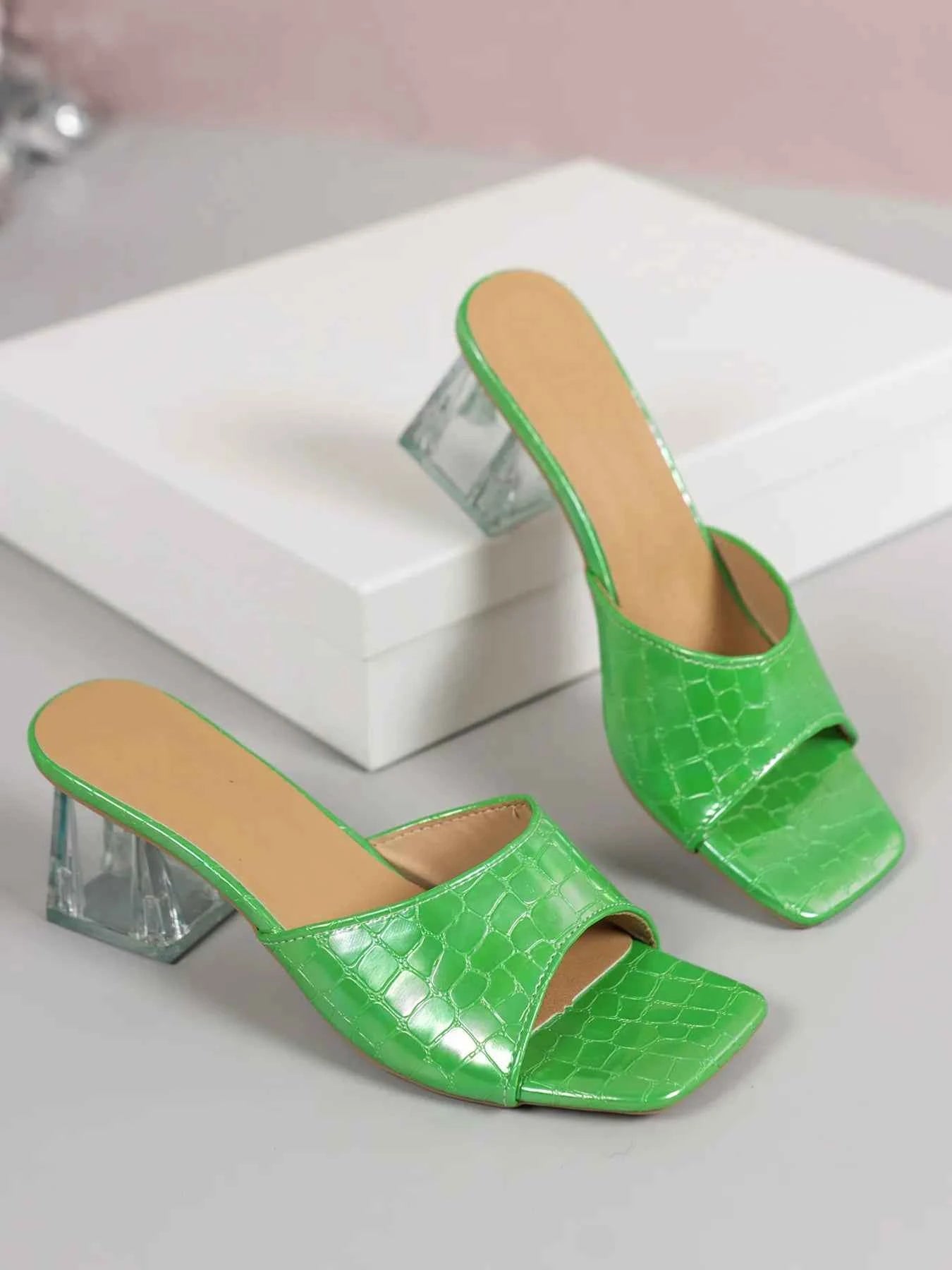 Open Toe Block Heels Sandals