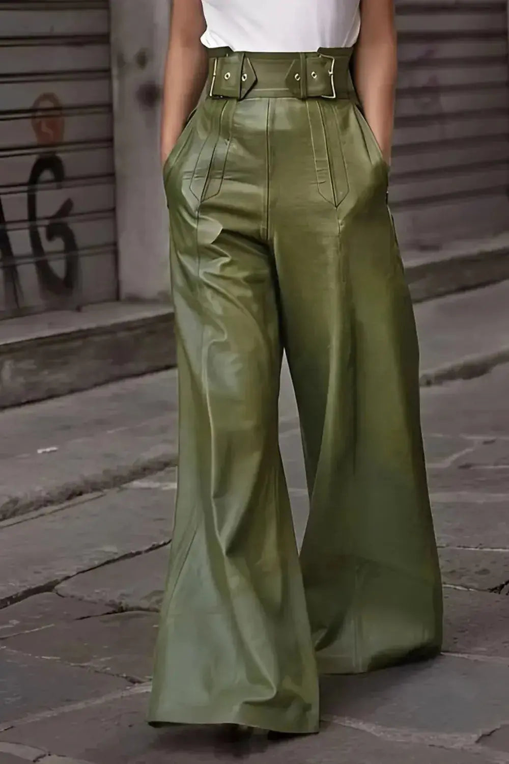 High Waist Wide Flare Pants.