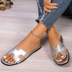 Flat bottomed comfortable one-piece cool slippers fashionable women's one foot sandal