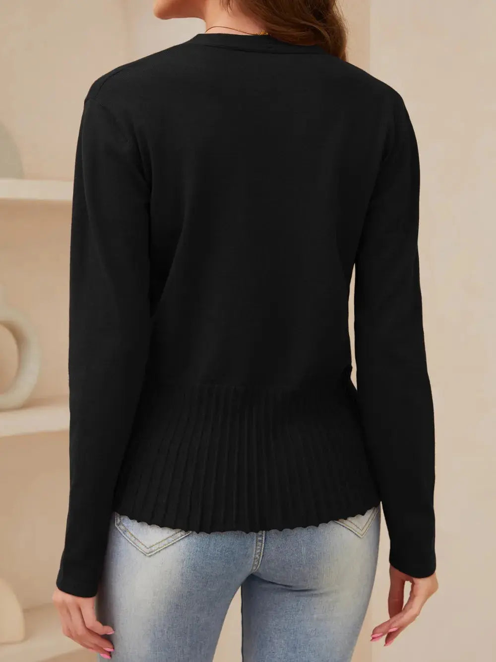 Open Front Long Sleeve Cardigan.