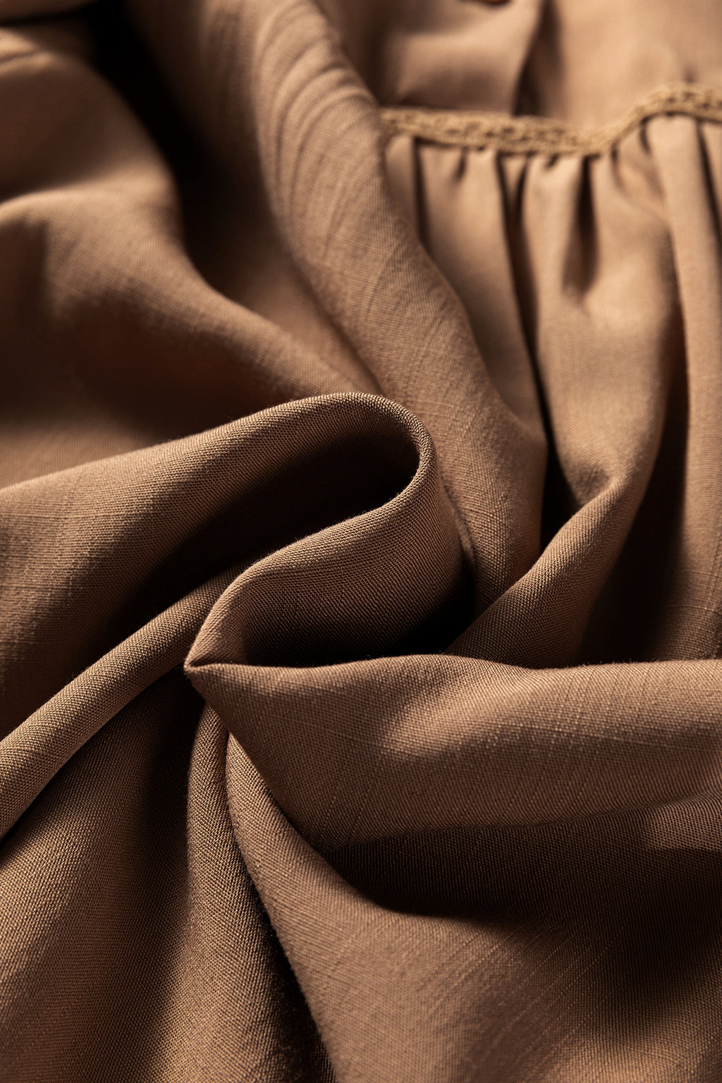 Straw Yellow Lace Trim Peter Pan Collar Long Sleeve Mini Shirt Dress Dear-Lover Dropshipping