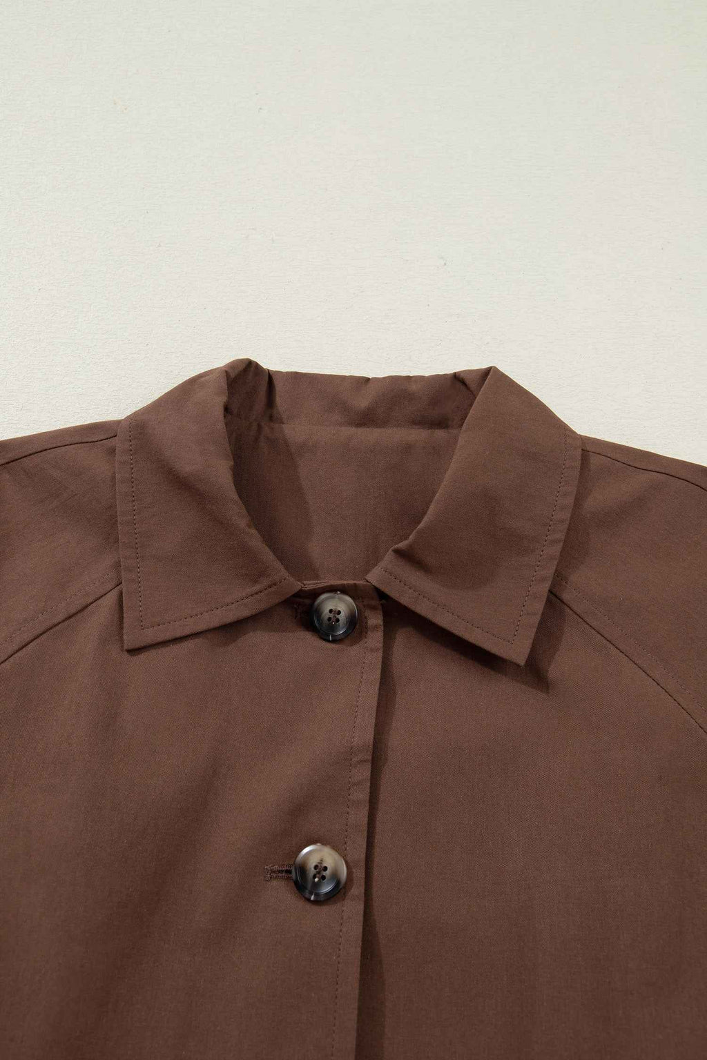 Dark Brown Collared Buttoned Leopard Liner Patchwork Chic Jacket