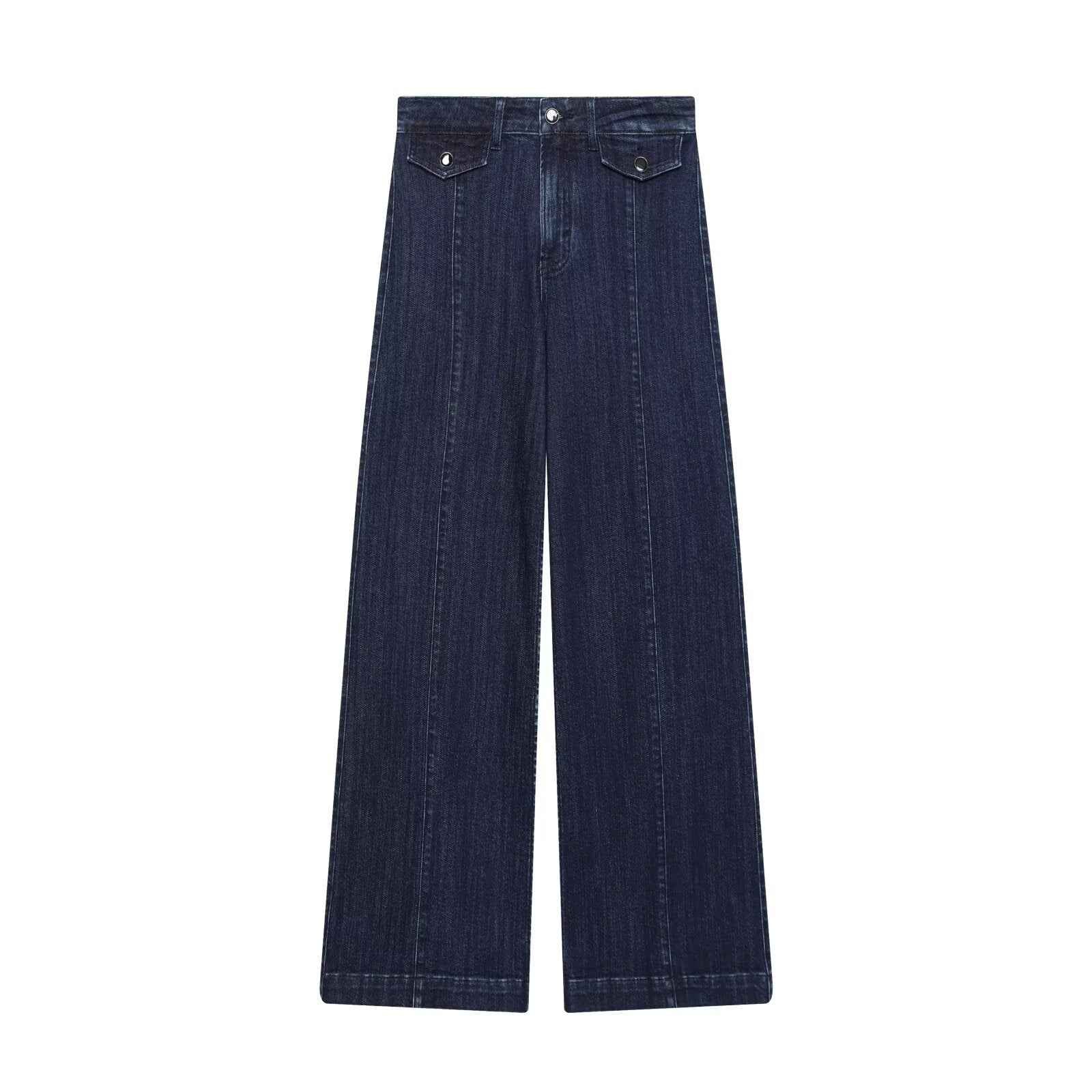 High waisted wide leg jeans