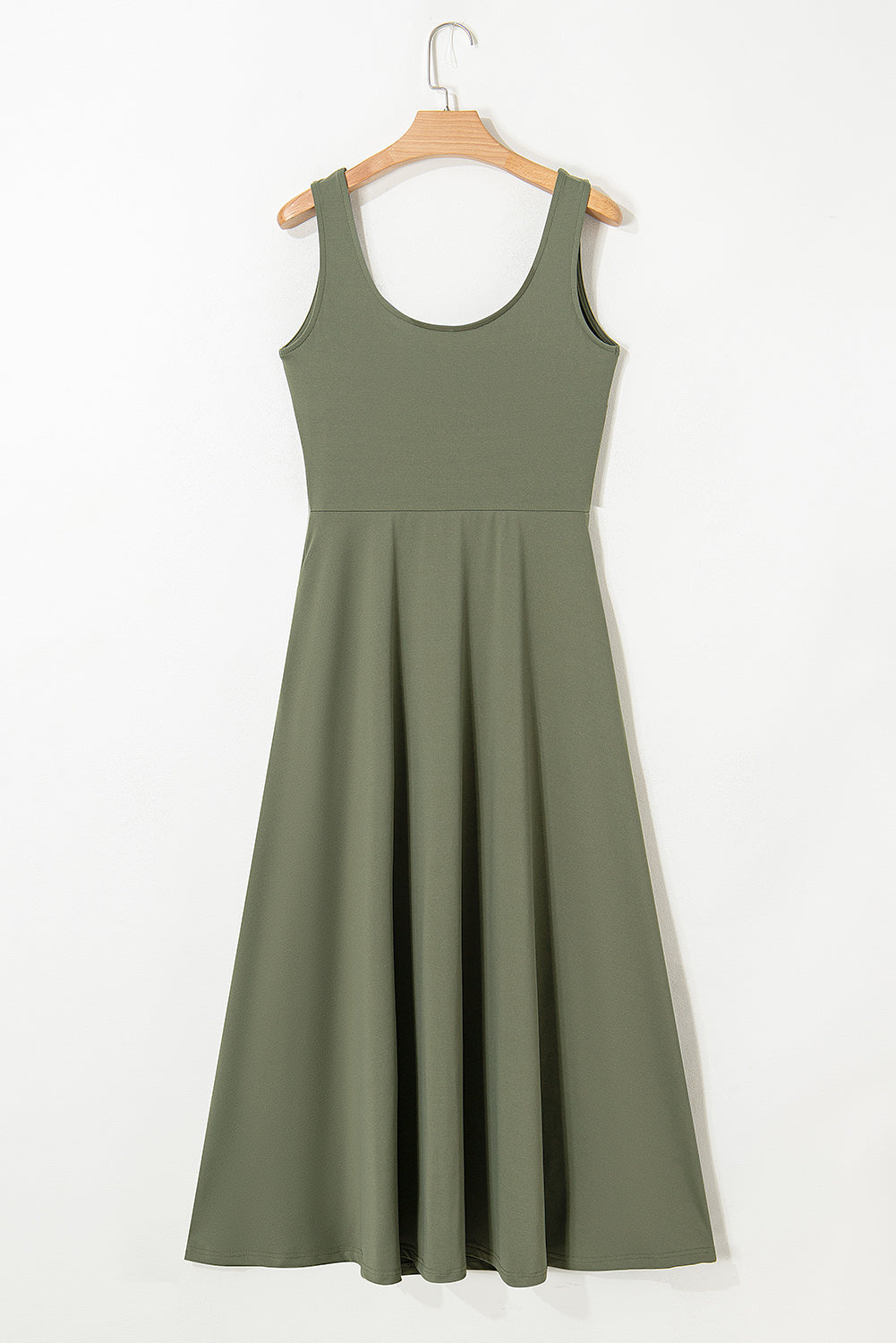 Four Leaf Clover Sleeveless Scoop Neck Flared Split Midi Dress Dear-Lover Dropshipping
