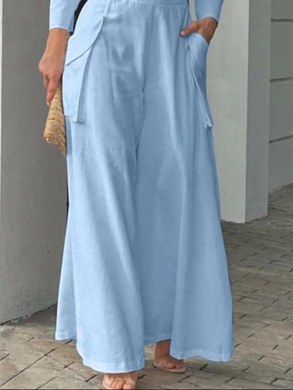 Long Sleeve Top and Pants Set Plus Size.