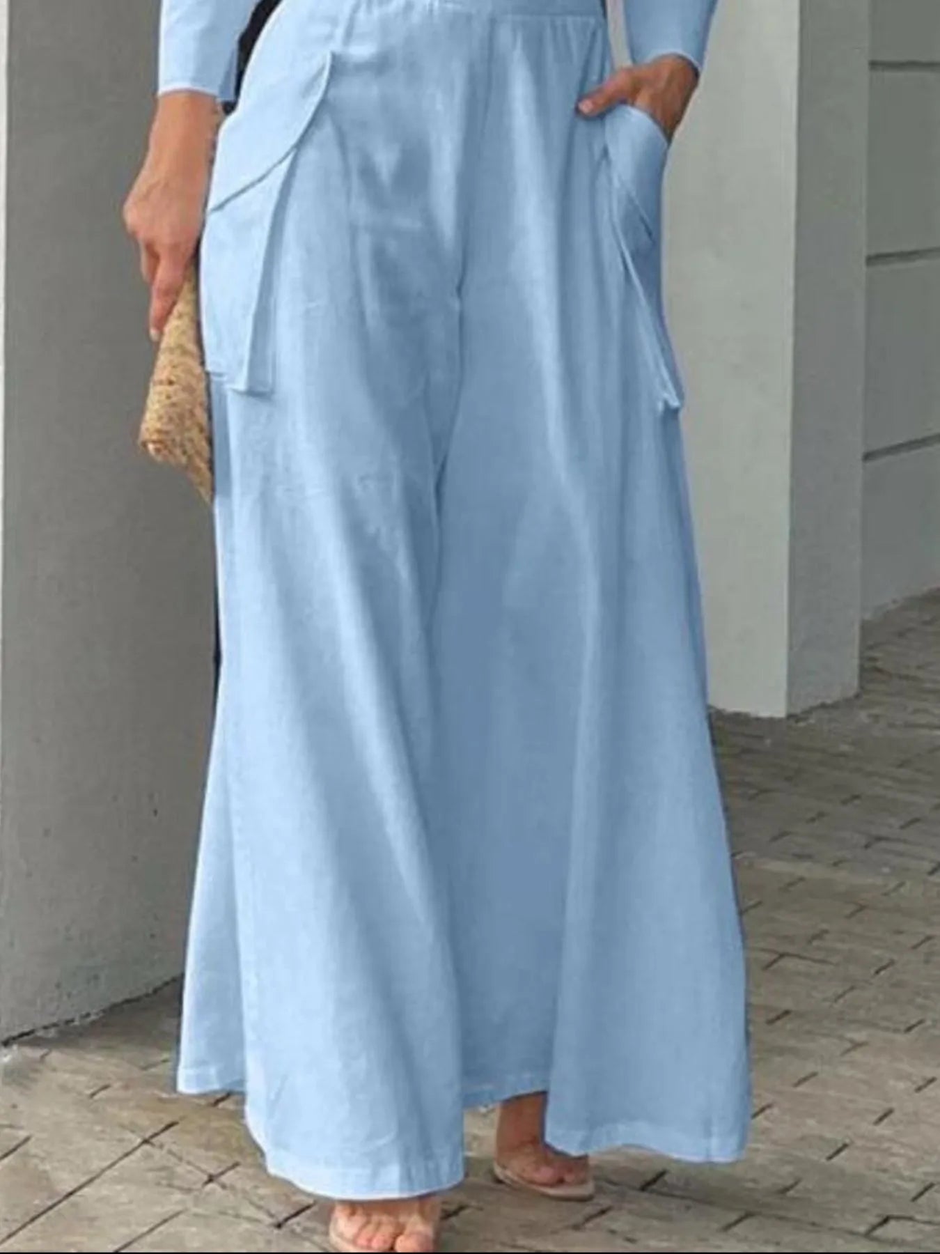 Long Sleeve Top and Pants Set Plus Size.