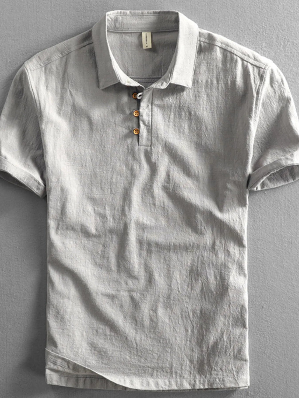 Grey Cotton Short Sleeve Polo Plus Size for men.