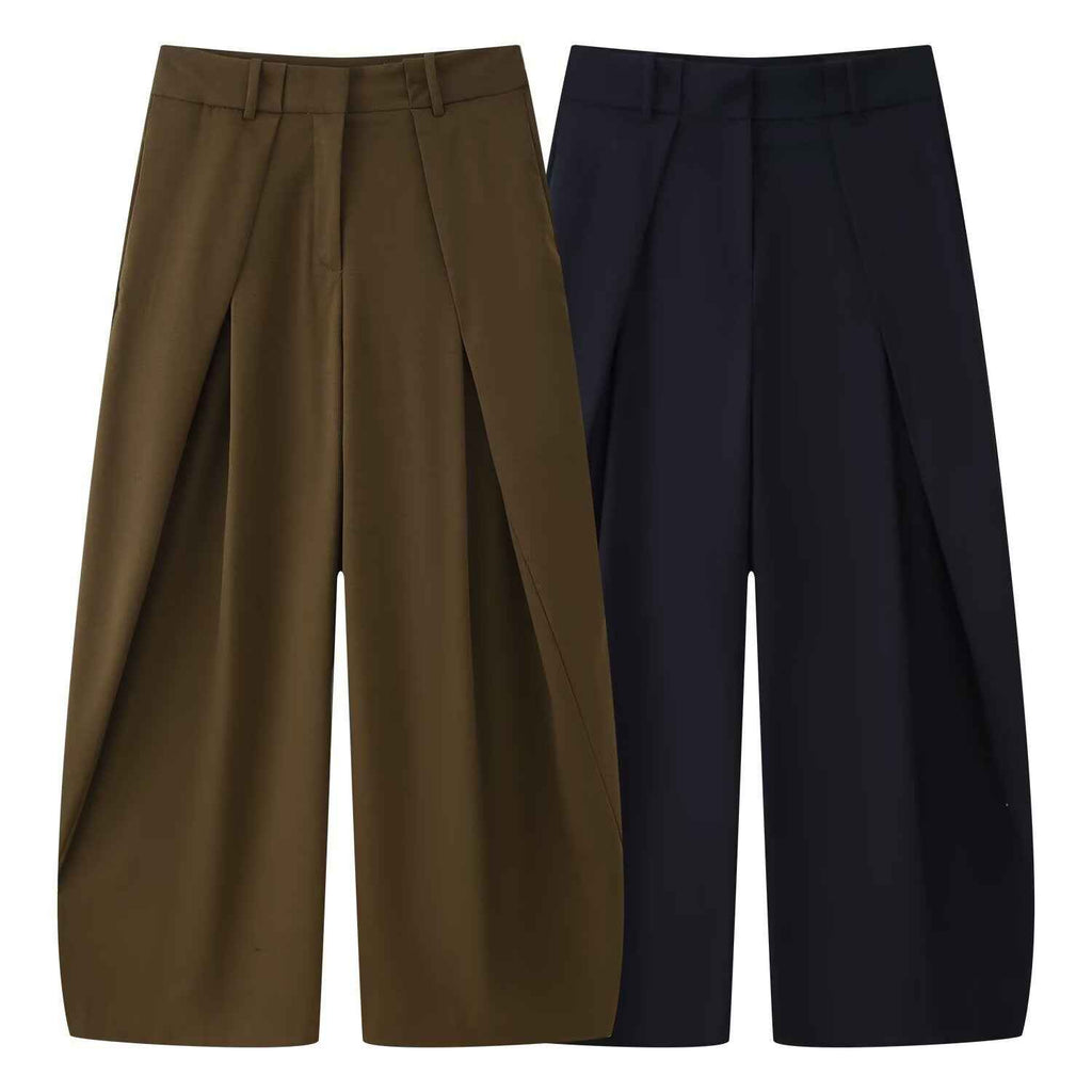 Street loose pleated pants women's clothing