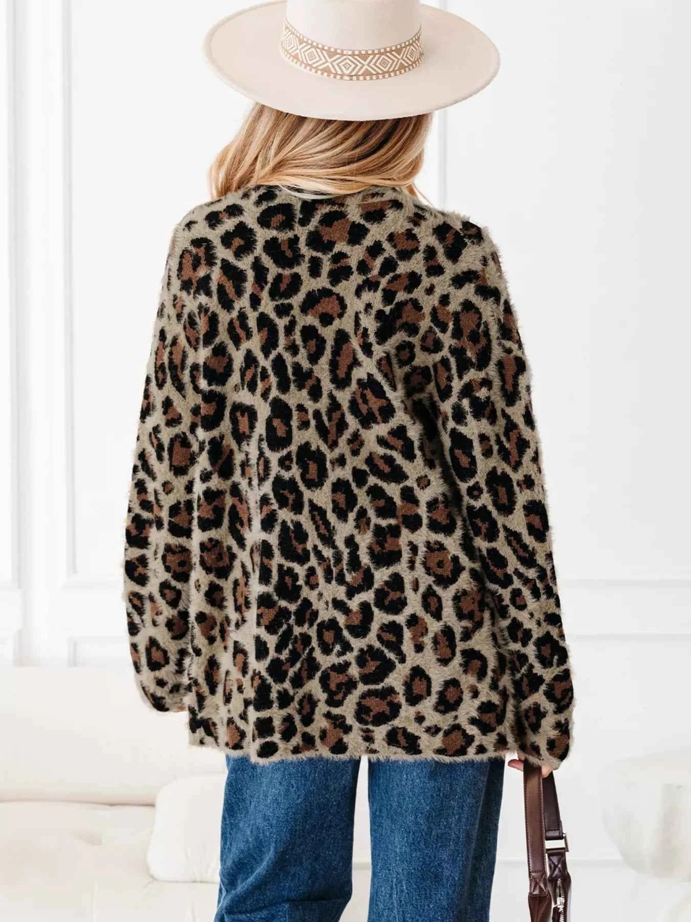 Leopard Open Casual Cardigan