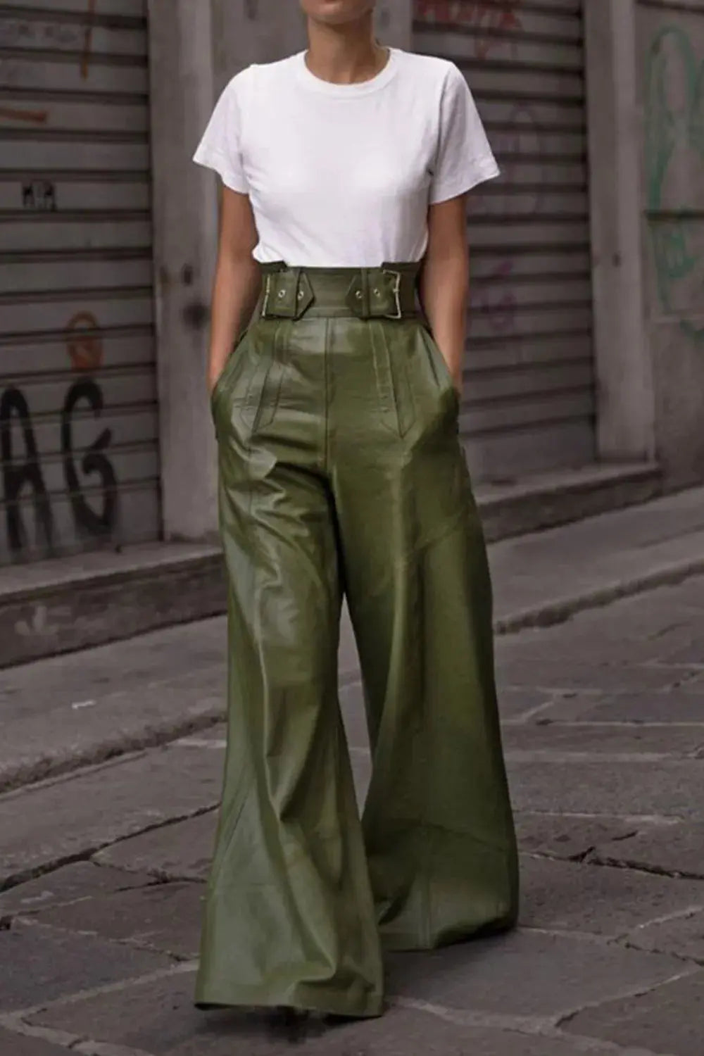 High Waist Wide Flare Pants.