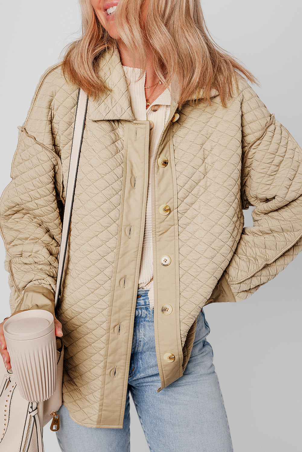 Jet Stream Solid Color Quilted Puffer Buttoned Shacket Dear-Lover Dropshipping