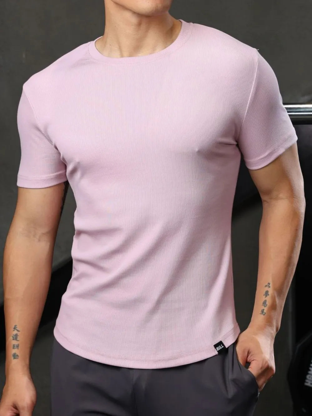 Men's Plus Size Round Neck Short Sleeve T-Shirt.
