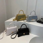 Solid Color PU Leather Handbag