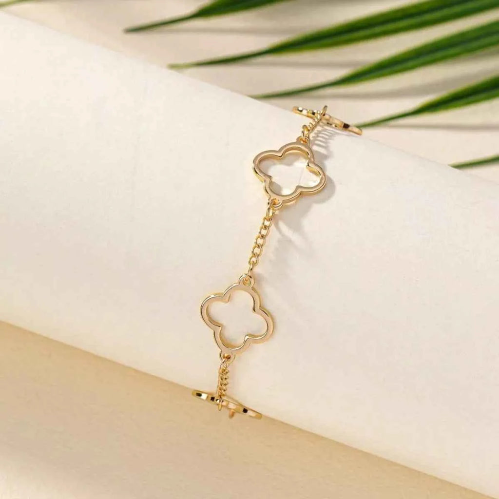 18K Gold-Plated Four Leaf Clover Bracelet