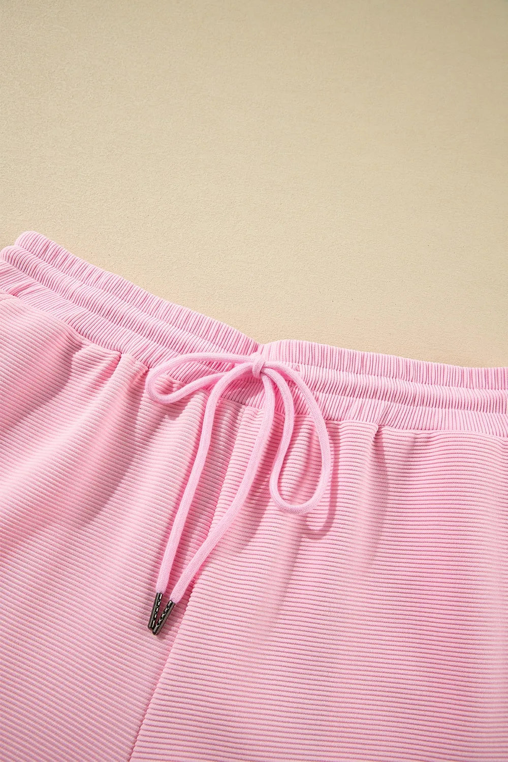 Ruffled Sleeve Zipped Top and Wide Leg Pants Set.