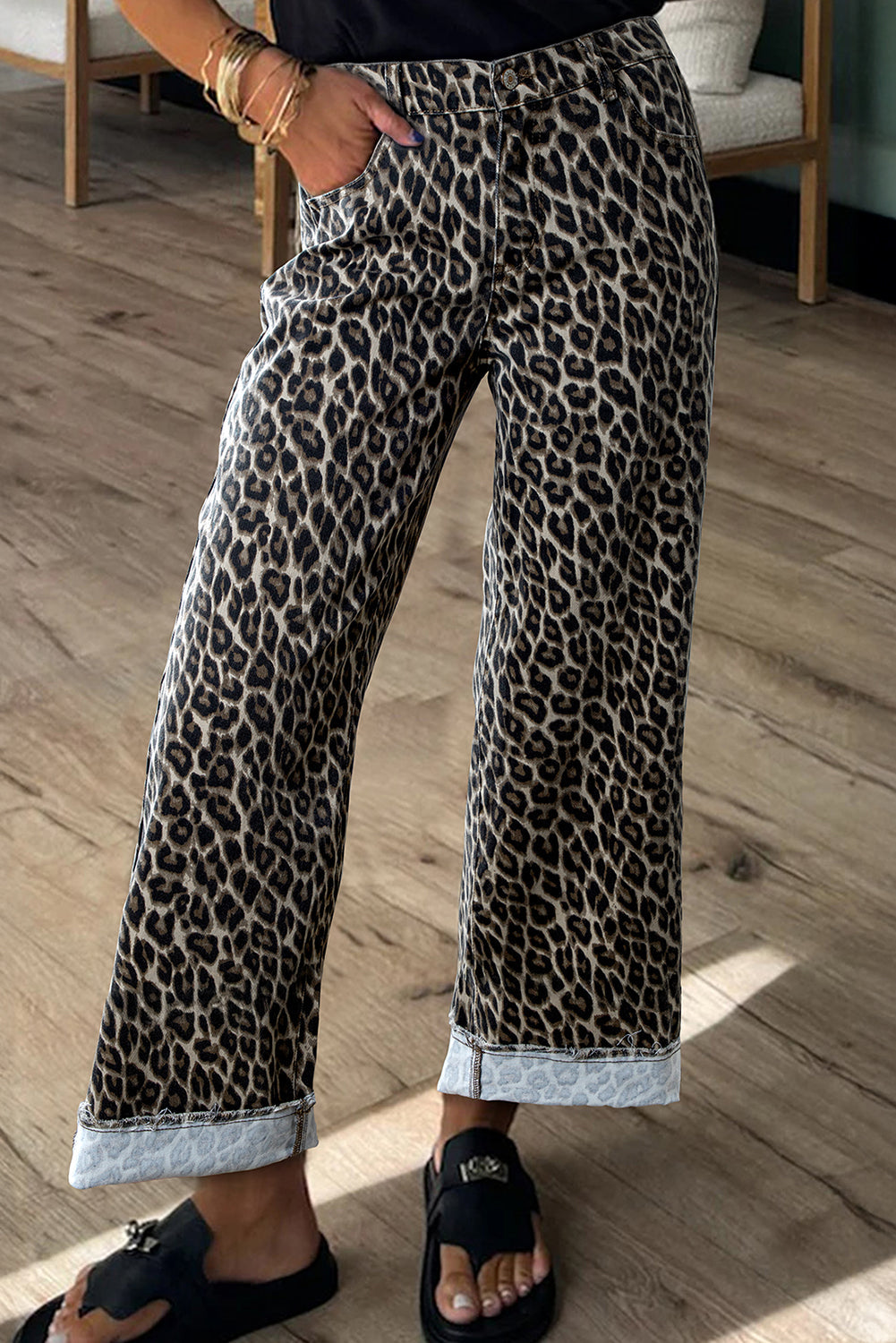 Yellow Leopard Straight Loose Leg Jeans Dear-Lover Dropshipping
