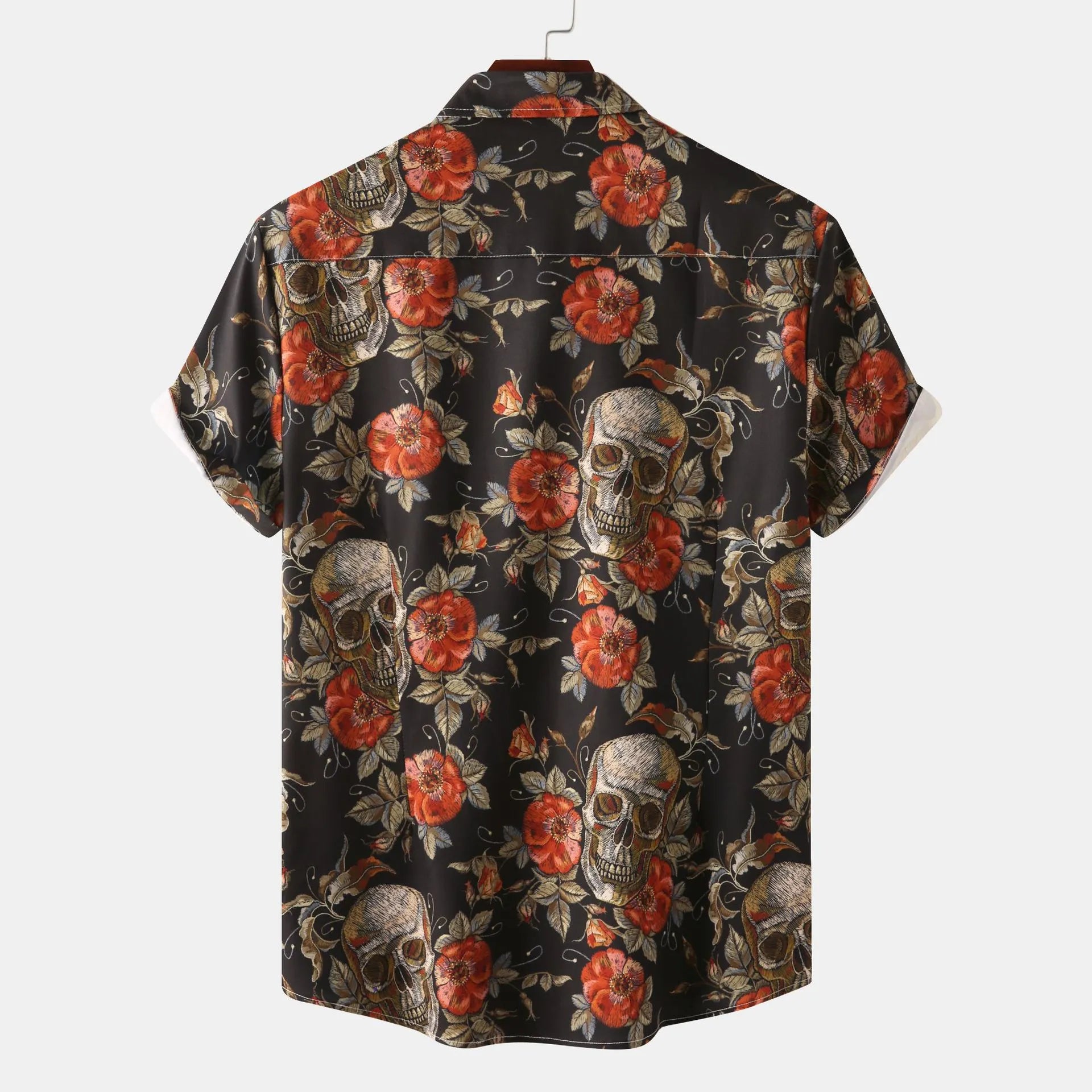 Men's Full Size Printed Short Sleeve Casual Shirt Plus Size.