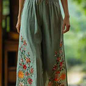 Pants Women's Linen Wild Wide Legs