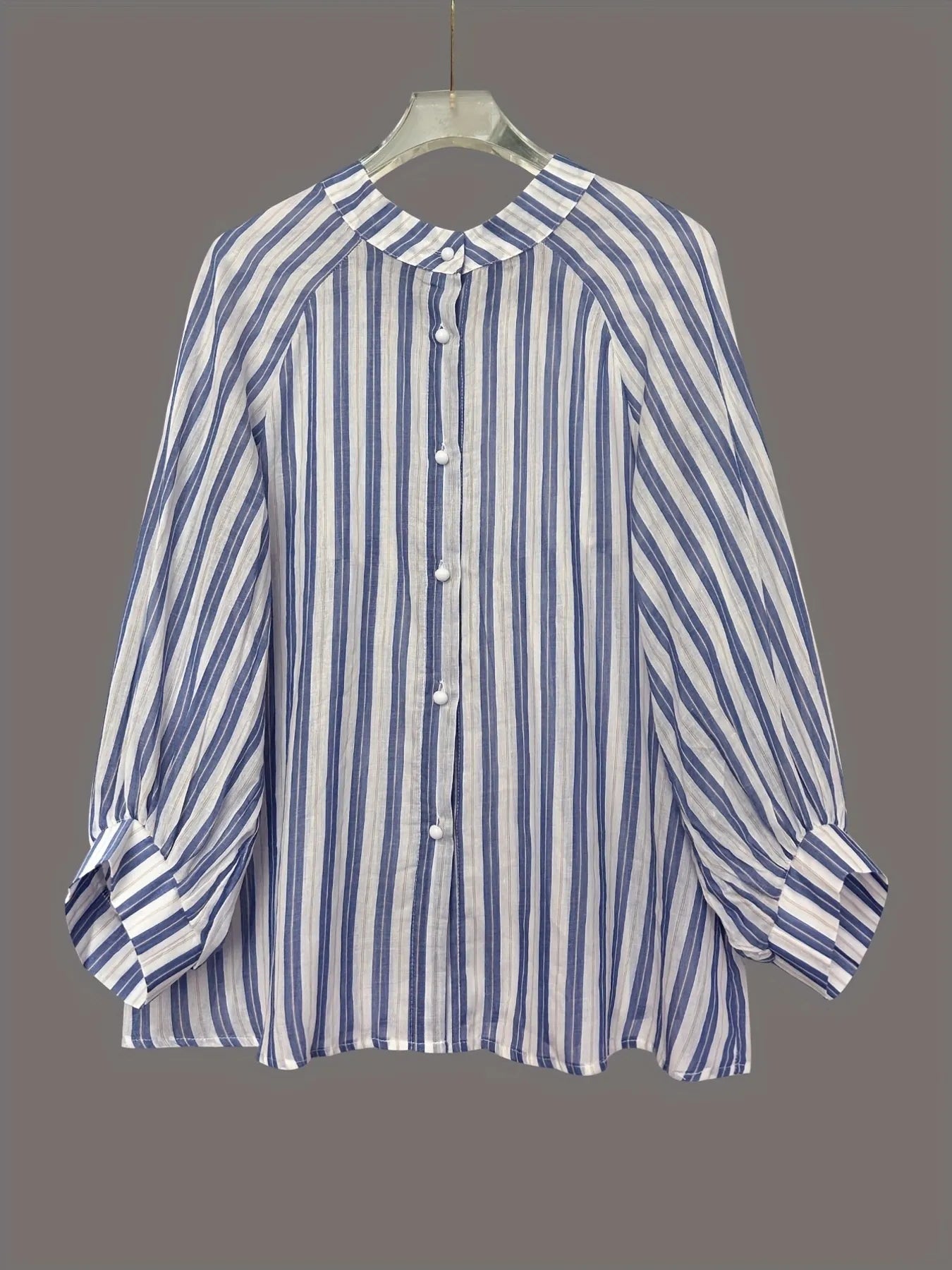 Oversized Striped Button-Down Shirt.