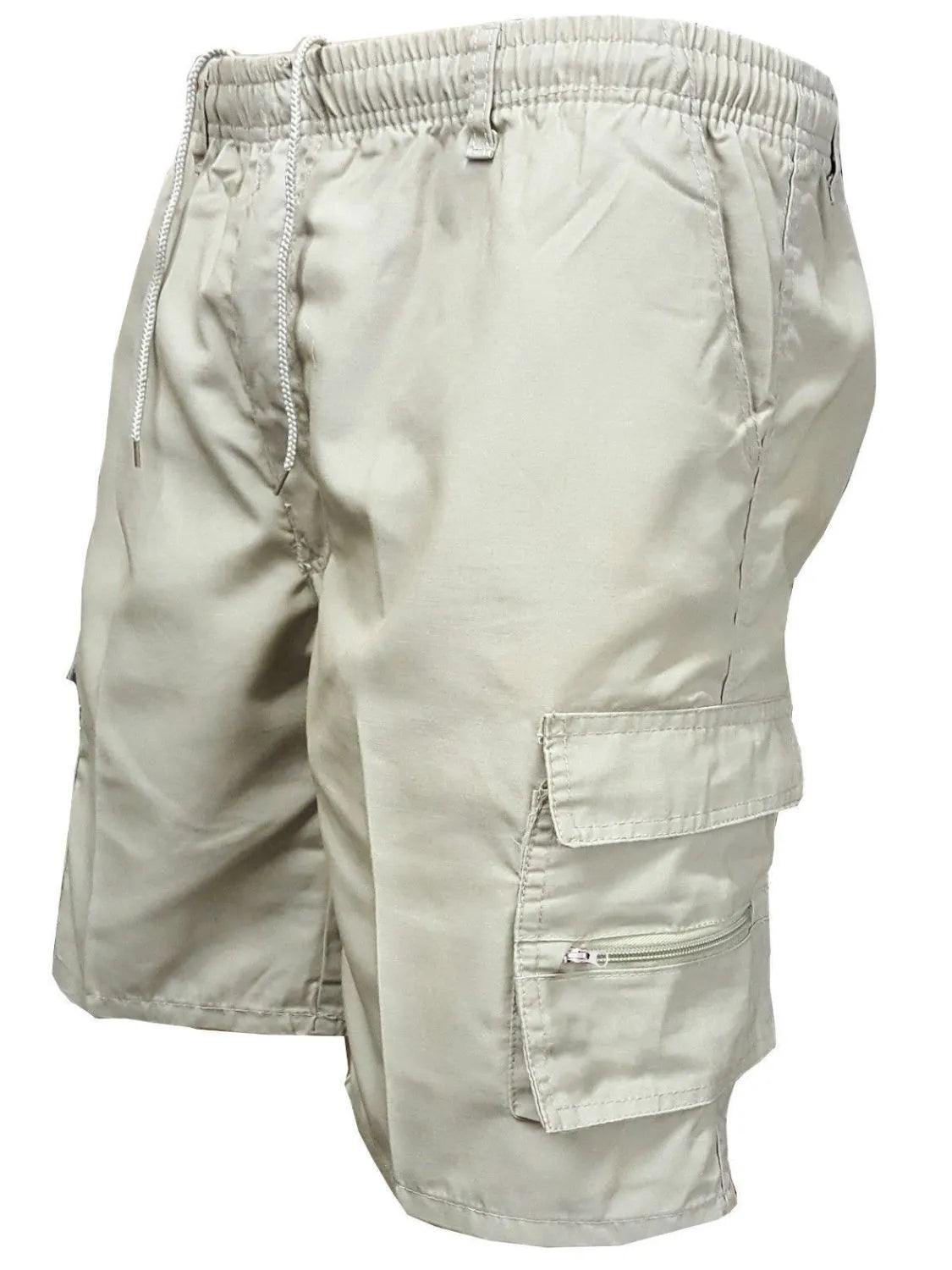 Men's Plus Size Drawstring Shorts with Cargo Pockets.